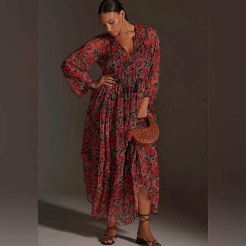 Anthropologie - The Maria Printed Chiffon Maxi Dress